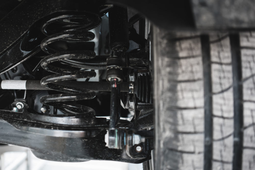 Mercedes Suspension Repair in Cleveland Heights OH At Heights Swedish Solution. Close-up view of Mercedes suspension